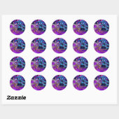 Paarse Blauw & Roze Maskers Maskerade Party Sticke Ronde Sticker (Vel)