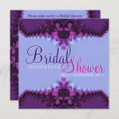 Paarse blauw-satijnelaas-bredal - Uitnodiging (Voorkant / Achterkant)