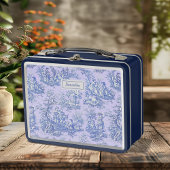  paarse blauw Toile de Jouy afgedrukt