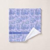  paarse blauw Toile de Jouy afgedrukt Bad Handdoek (Wasdoekje)