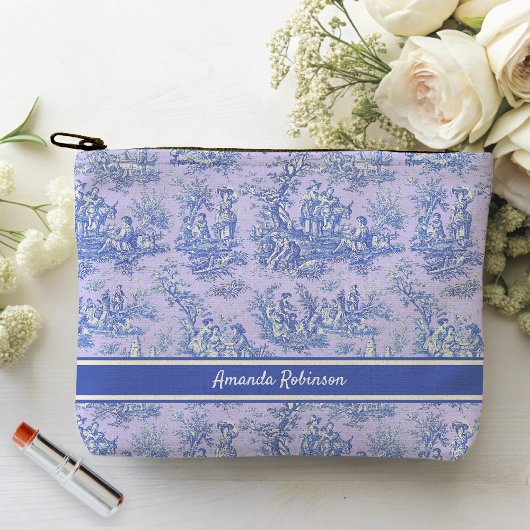 paarse blauw Toile de Jouy afgedrukt Etui