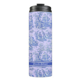  paarse blauw Toile de Jouy afgedrukt Thermosbeker
