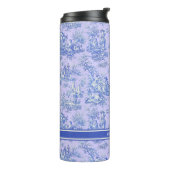 paarse blauw Toile de Jouy afgedrukt Thermosbeker (Gedraaid links)