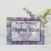  paarse blauw waterverf floral vrijgezellenfeest kaart (Staand voorkant)