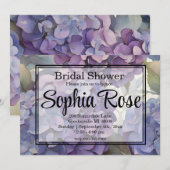  paarse blauw waterverf floral vrijgezellenfeest kaart (Voorkant / Achterkant)