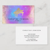 paarse blauw waterverf splash piano logo visitekaartje (Voorkant / Achterkant)