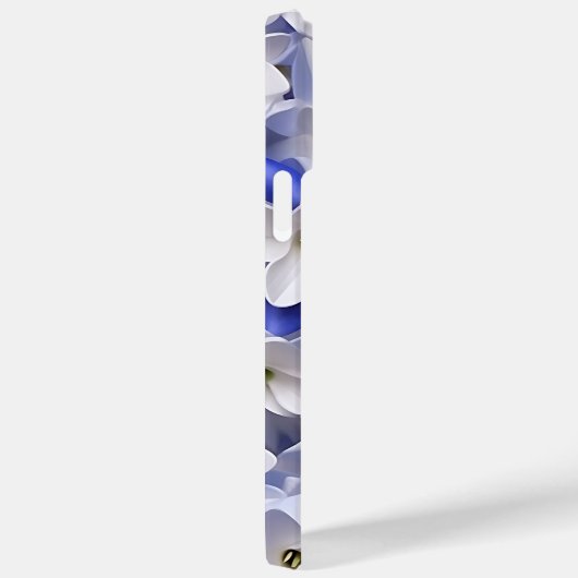 PAARSE BLAUW WIT 3-D PAPIER LOOK BLUEBELLS Case-Mate iPhone CASE (Achterkant / Rechts)