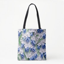 PAARSE BLAUW WIT 3DLOOK BLUEBELL FLOWERS