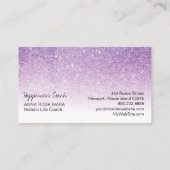 *~* Paarse Blauw Wit Ombre Gradient Glitter Visitekaartje (Achterkant)