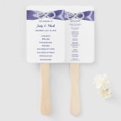 Paarse blauwdiamant Infinity Wedding Program Fans Handwaaier (Voorkant en achterkant)