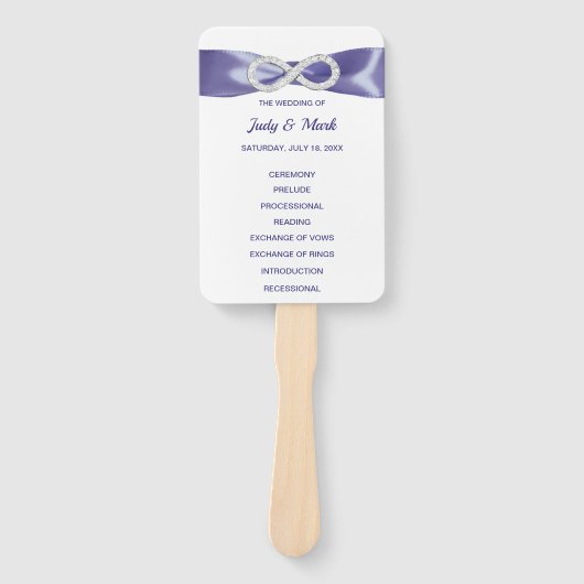 Paarse blauwdiamant Infinity Wedding Program Fans Handwaaier (Voorkant)
