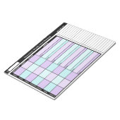 Paarse & Blauwe Aangepaste Wekelijkse Maaltijd Pla Notitieblok (Schuin)