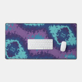 Paarse Blauwe Abstracte Moderne Kleurrijke Boho Na Bureaumat (Keyboard & Muis)