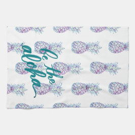 Paarse blauwe ananas Aloha Kitchen Towel Theedoek