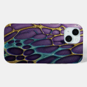 Paarse, blauwe, aqua en gouden Case-Mate iPhone case (Achterkant (horizontaal))