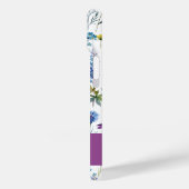 Paarse Blauwe Aquarel Wilde Bloem Naam Case-Mate iPhone Case (Achterkant / Links)