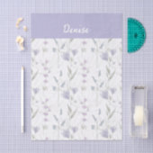 Paarse Blauwe Aquarel Wilde Bloem Tissuepapier (Craft)