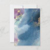 Paarse, Blauwe, Blauwgroen Waterverf RSVP met Maal (Achterkant)