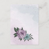 paarse blauwe bloemen botanische bruiloft informatiekaartje (Achterkant)