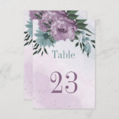 paarse blauwe bloemen botanische tafelkaart kaart (Voorkant / Achterkant)