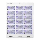 Paarse Blauwe Bloemen Etiket (Full Sheet)
