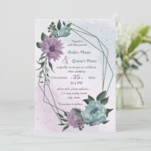 paarse blauwe bloemen geometrische bruiloft