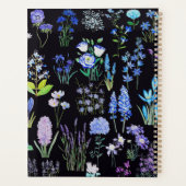 paarse Blauwe Bloemen Olieverfschilderij Effect Zw Planner (Achterkant)