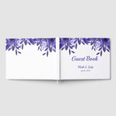 Paarse blauwe bosbouw bruiloft gastenboek (Volledig)