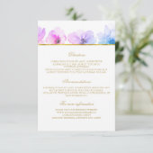 Paarse Blauwe Bruiloft Details - Informatie Informatiekaartje (Staand voorkant)