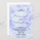 Paarse blauwe bruiloft uitnodigingen (Voorkant / Achterkant)