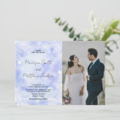 Paarse Blauwe Bruiloft Uitnodigingen met foto (Staand voorkant)