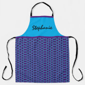 Paarse blauwe cirkels en driehoeken geometrisch pa schort (Voorkant)