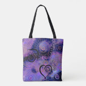 Paarse blauwe cirkels tote bag (Achterkant)
