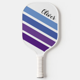 Paarse blauwe diagonale streep pickleball paddle