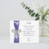 Paarse Blauwe Diamant Boog Bruidsmeisje Kaart (Staand voorkant)