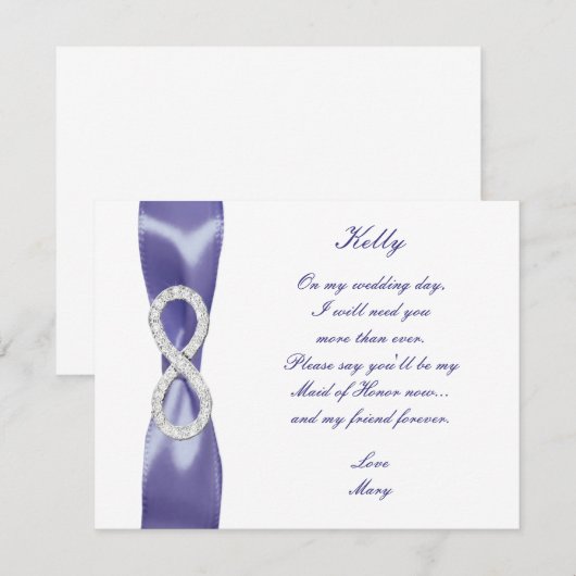 Paarse blauwe diamant oneindig gemaakt van edelach (Voorkant / Achterkant)