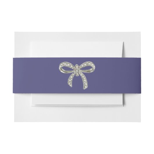 Paarse blauwe diamantboot Belly Band Uitnodigingen Wikkel (Voorkant Voorbeeld)