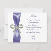 Paarse Blauwe Diamanten Boog Getuige Trouwkaart Kaart (Voorkant)