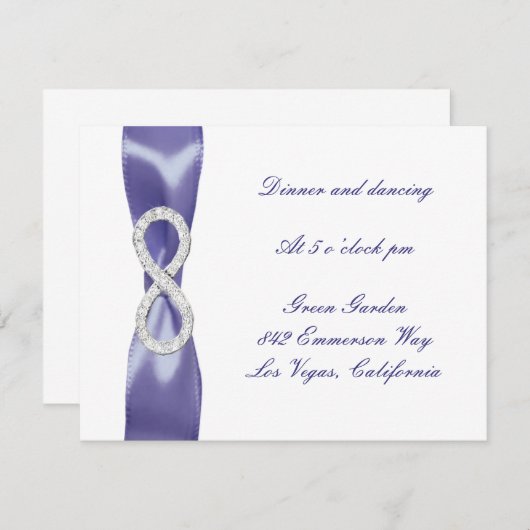 Paarse blauwe diamanten finity bruiloft (Voorkant / Achterkant)