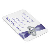 Paarse blauwe diamanten harten sparen de datum mag magneet (Rechterzijde)