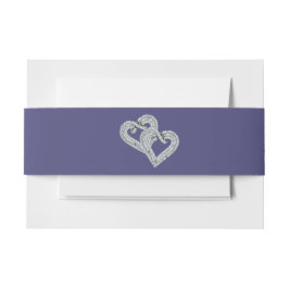 Paarse blauwe diamanten hartenuitnodiging Belly Ba Uitnodigingen Wikkel