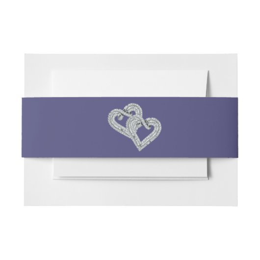Paarse blauwe diamanten hartenuitnodiging Belly Ba Uitnodigingen Wikkel (Voorkant Voorbeeld)