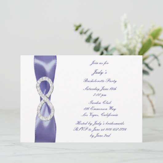 Paarse blauwe diamantopening Bachelorette Kaart (Staand voorkant)