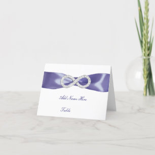 Paarse blauwe Diamond Infinity Table Place Card Bedankkaart