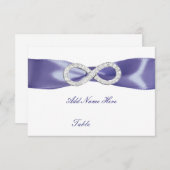 Paarse blauwe Diamond Infinity Table Place Card RSVP Kaartje (Voorkant / Achterkant)
