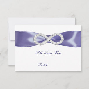 Paarse blauwe Diamond Infinity Table Place Card RSVP Kaartje