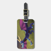 Paarse/blauwe draak 11-14-15 bagagelabel (Voorkant verticaal)