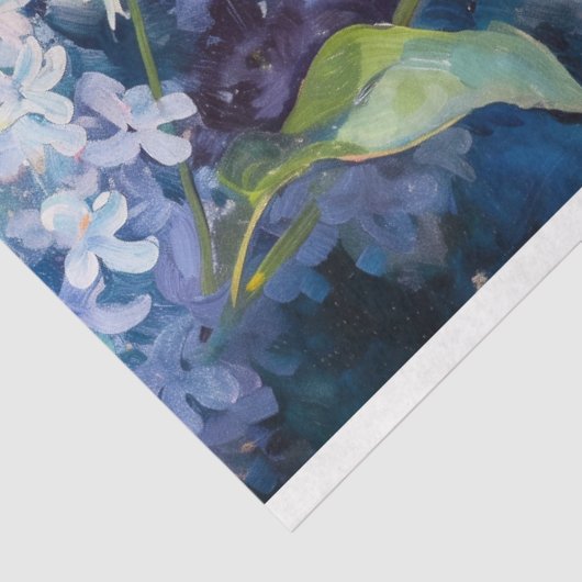 Paarse Blauwe Dragonfly  Bloemen Decoupage Tissuepapier (Detail)