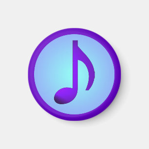 Paarse Blauwe Elegante Muzieknoot Magneet
