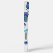 Paarse Blauwe Elegante Waterverf Bloemen Monogram Case-Mate iPhone Case (Achterkant / Rechts)